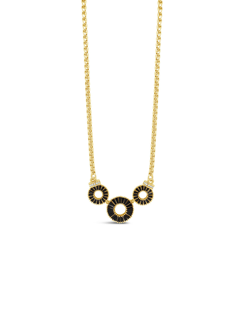 Absolute Black Circle Necklace - Gold n2282JT