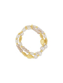 Absolute Champagne Bead & Pearl Bracelet - Gold B2288CH