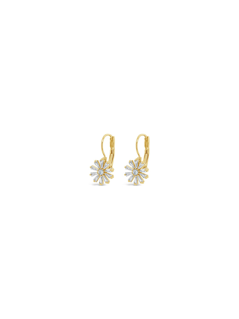 Absolute Clear Flower Drop Earrings - Gold E2273GL