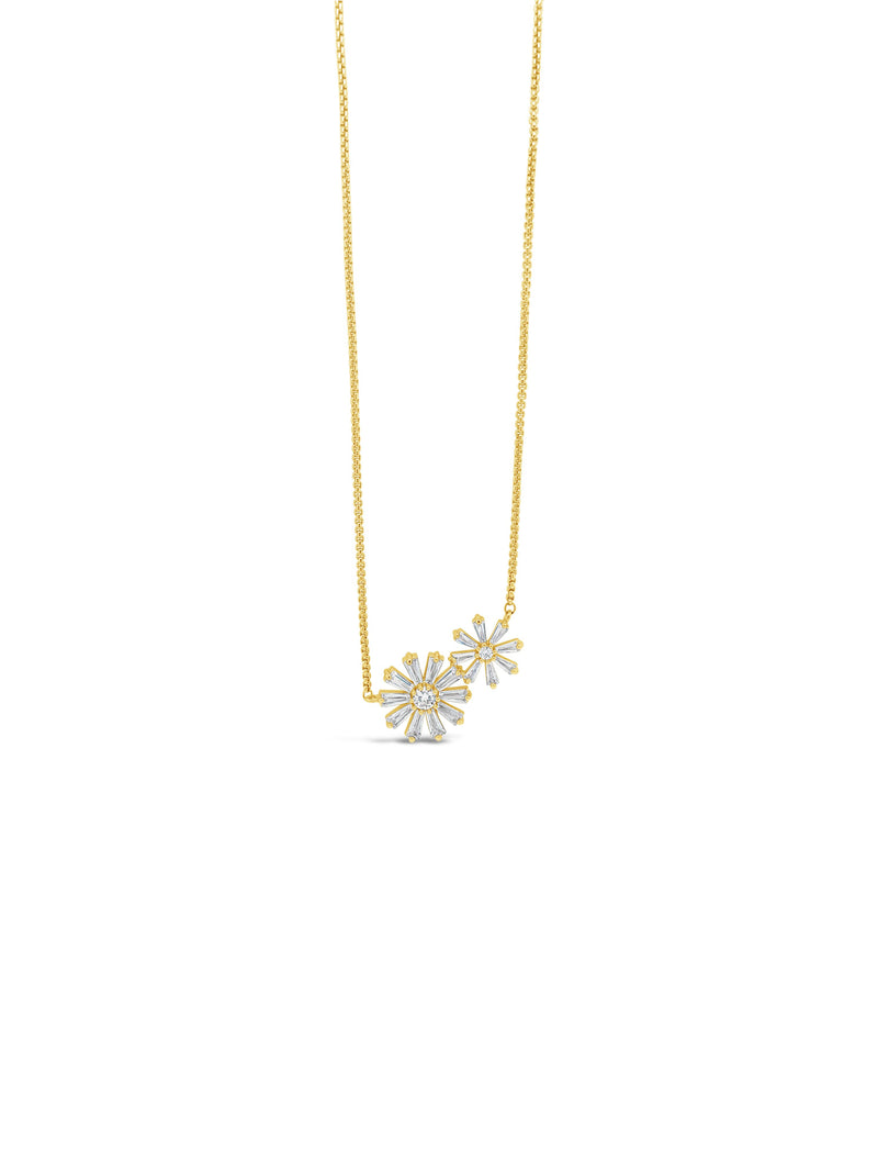 Absolute Clear Flower Necklace- Gold N2273GL