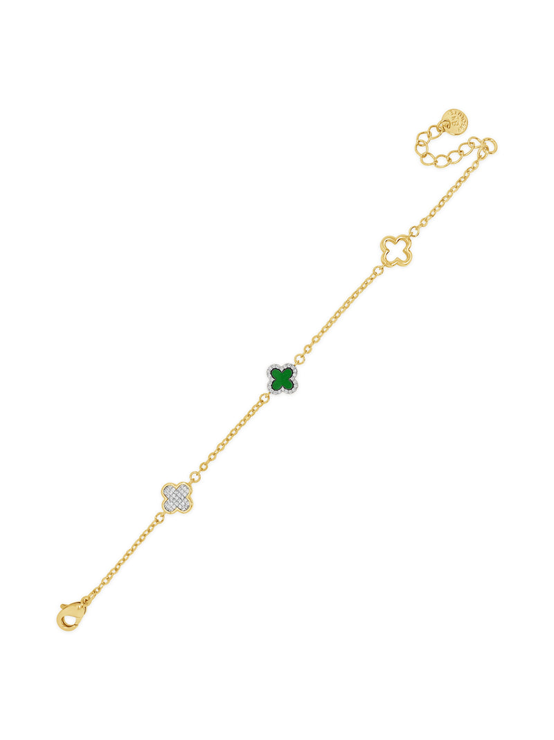 Absolute Clover Crystal Bracelet - Green B2277EM