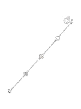 Absolute Clover Crystal Bracelet - Mother Of Pearl B2277SL Silver
