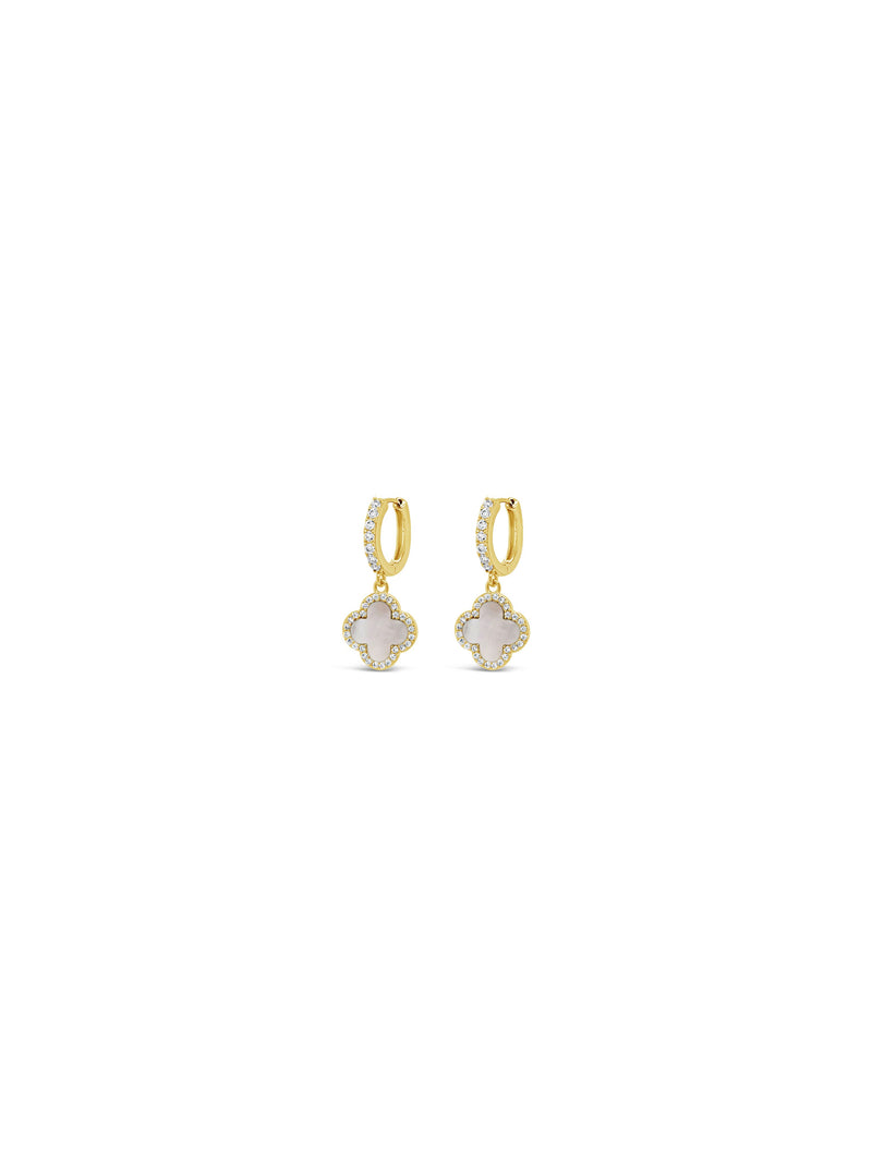 Absolute Clover Hoop Drop Earrings - Mother Of Pearl E2277GL