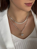 Absolute Double Strand Sphere Necklace N2337sl Silver
