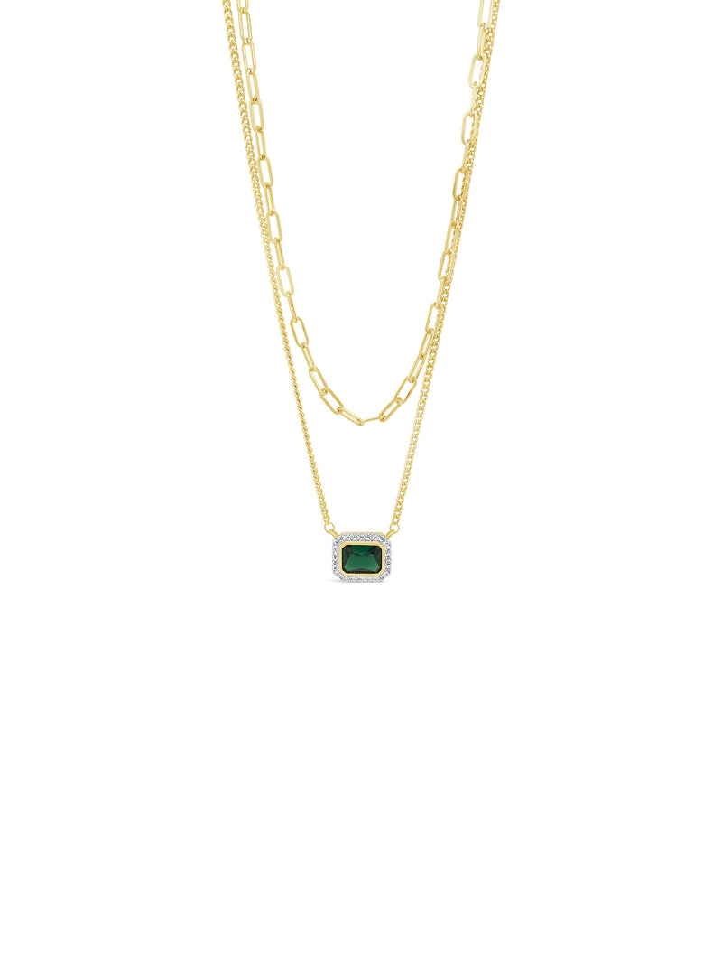 Absolute Emerald Double Strand Necklace- Gold N2274EM