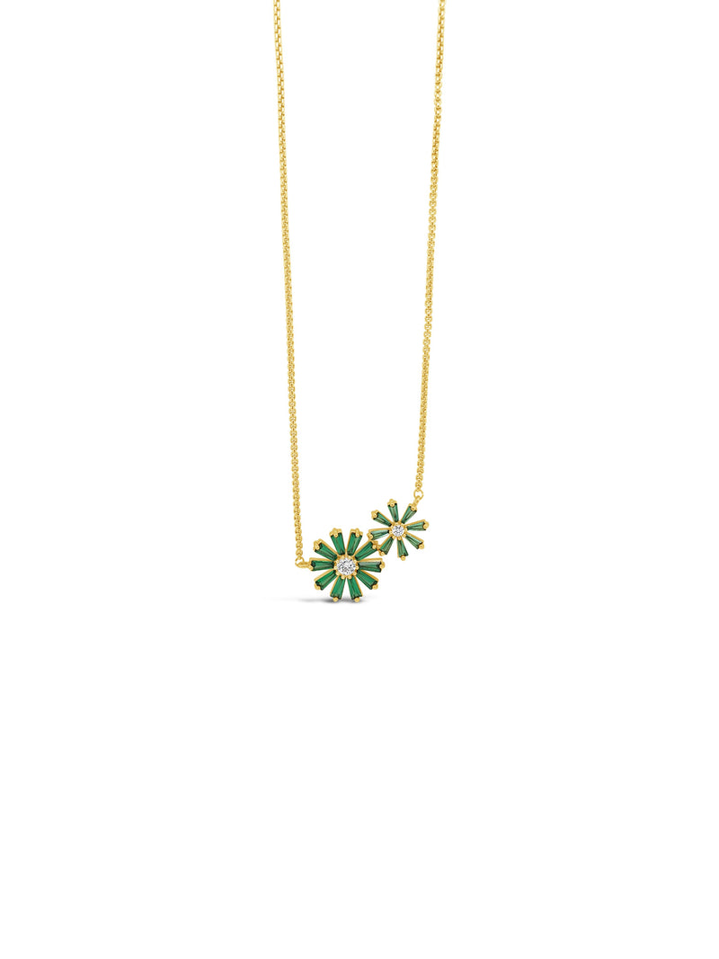 Absolute Emerald Flower Necklace- Gold N2273EM