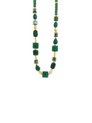 Absolute Green Bead & Pearl Necklace N2289EM
