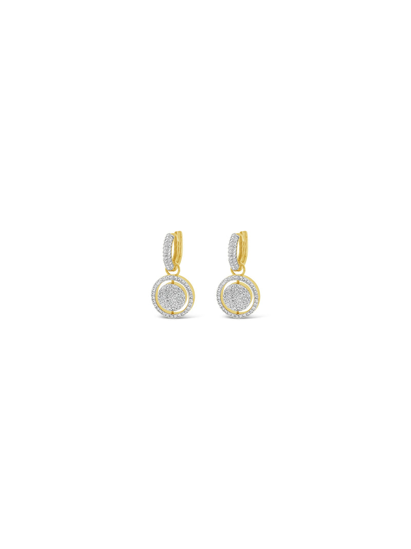 Absolute Reversible Disc Crystal & Mother of Pearl Earrings - E2279gl