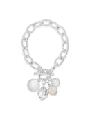 Absolute Chunky Chain T-Bar & Pearl Bracelet - Silver B2291SL