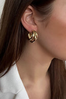 Absolute Chunky Triple Hoop Earring E2344Gl Gold