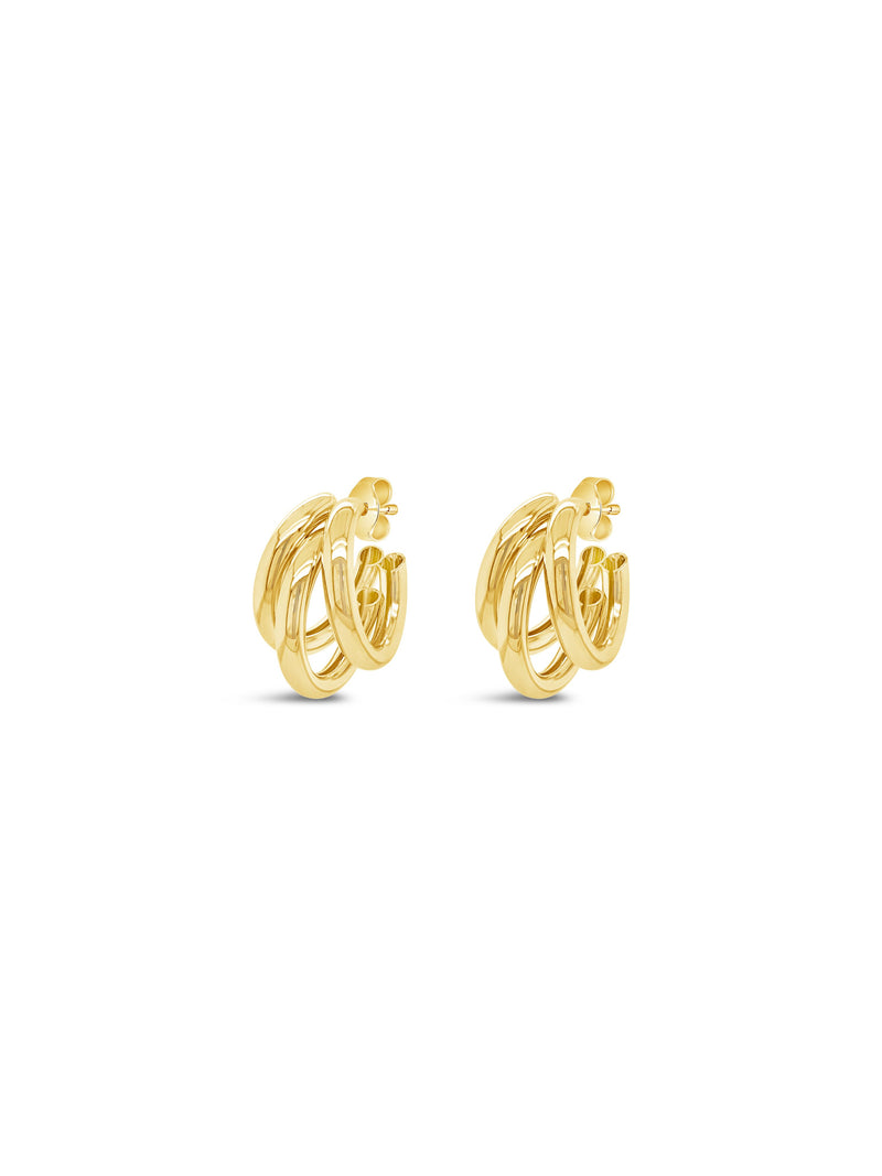 Absolute Chunky Triple Hoop Earring E2344Gl Gold
