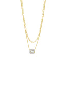 Absolute Clear Double Strand Necklace- Gold N2274GL