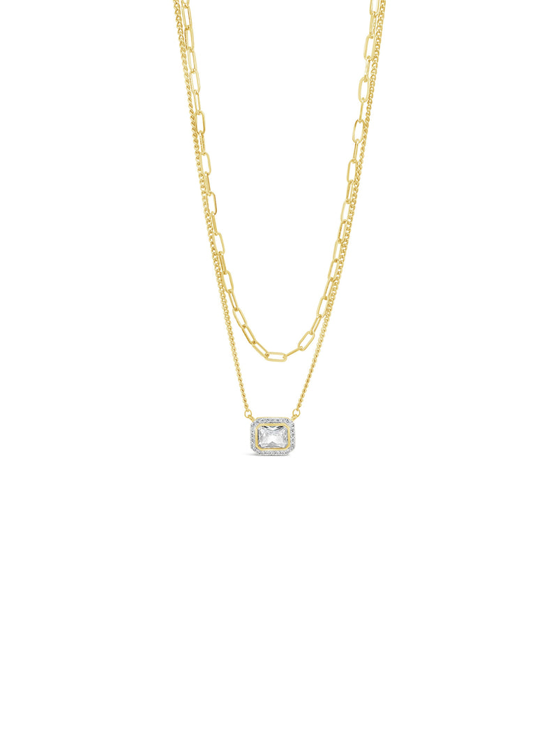 Absolute Clear Double Strand Necklace- Gold N2274GL