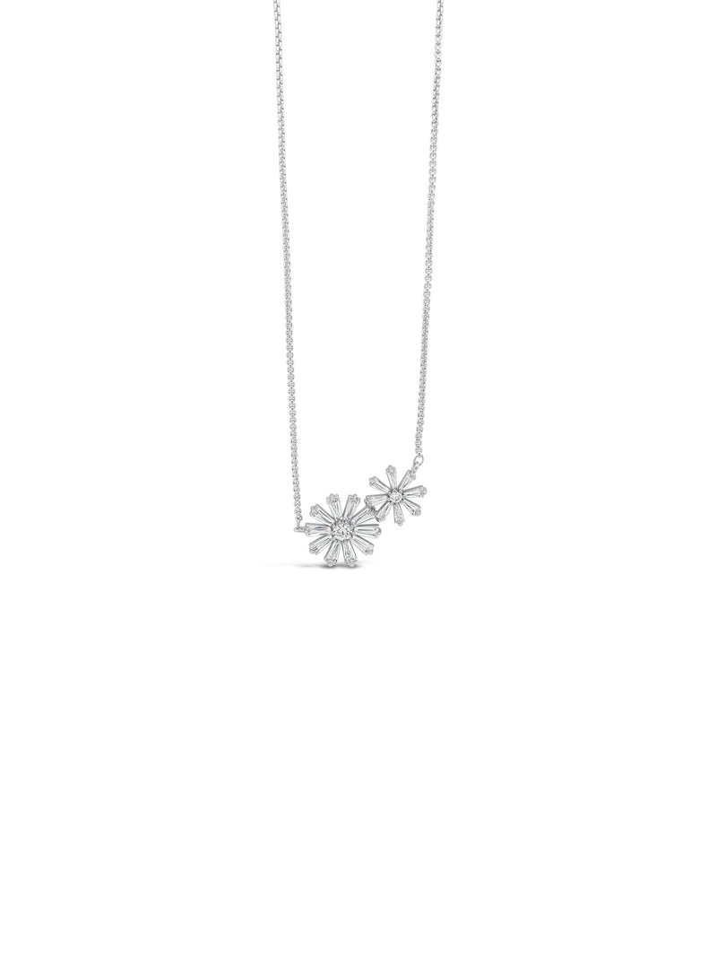 Absolute Clear Flower Necklace- Silver N2273SL