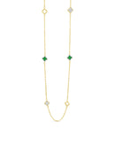 Absolute Clover Crystal Long Necklace - Green N2277EM