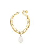 Absolute Double Strand Pearl Bracelet B2339gl Gold