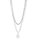 Absolute Double Strand Sphere Necklace N2337sl Silver