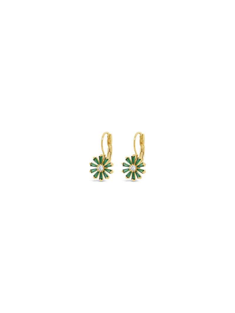 Absolute Emerald Flower Drop Earrings - Gold E2273EM