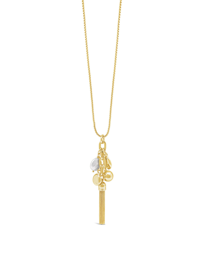 Absolute Long Tassel & Charm Necklace - Gold N2292GL