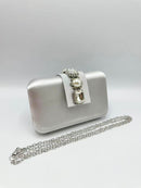 Ada Pearl Clasp Clutch Silver