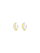 Absolute Silver & Gold Criss Cross Hoop Earrings - E2269MX