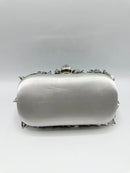 Alice Pearl & Sequin Flower Applique Clutch Bag - Silver