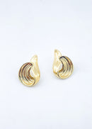 Amber Gold Chunky Swirl Earrings