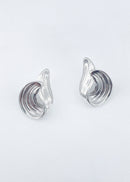 Amber Silver Chunky Swirl Earrings