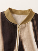 Amira Gold Trim Bomber Jacket - Cappuccino
