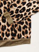 Amira Gold Trim Bomber Jacket - Leopard