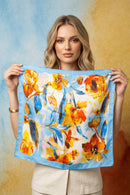 Appleby Floral Neck Scarf - Blue & Orange