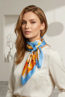 Appleby Floral Neck Scarf - Blue & Orange