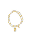 Absolute Bead & Pearl Star Drop Bracelet  -  B2219GL