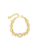 Absolute Clear Oval Diamond Chain Bracelet - Gold B2387GL