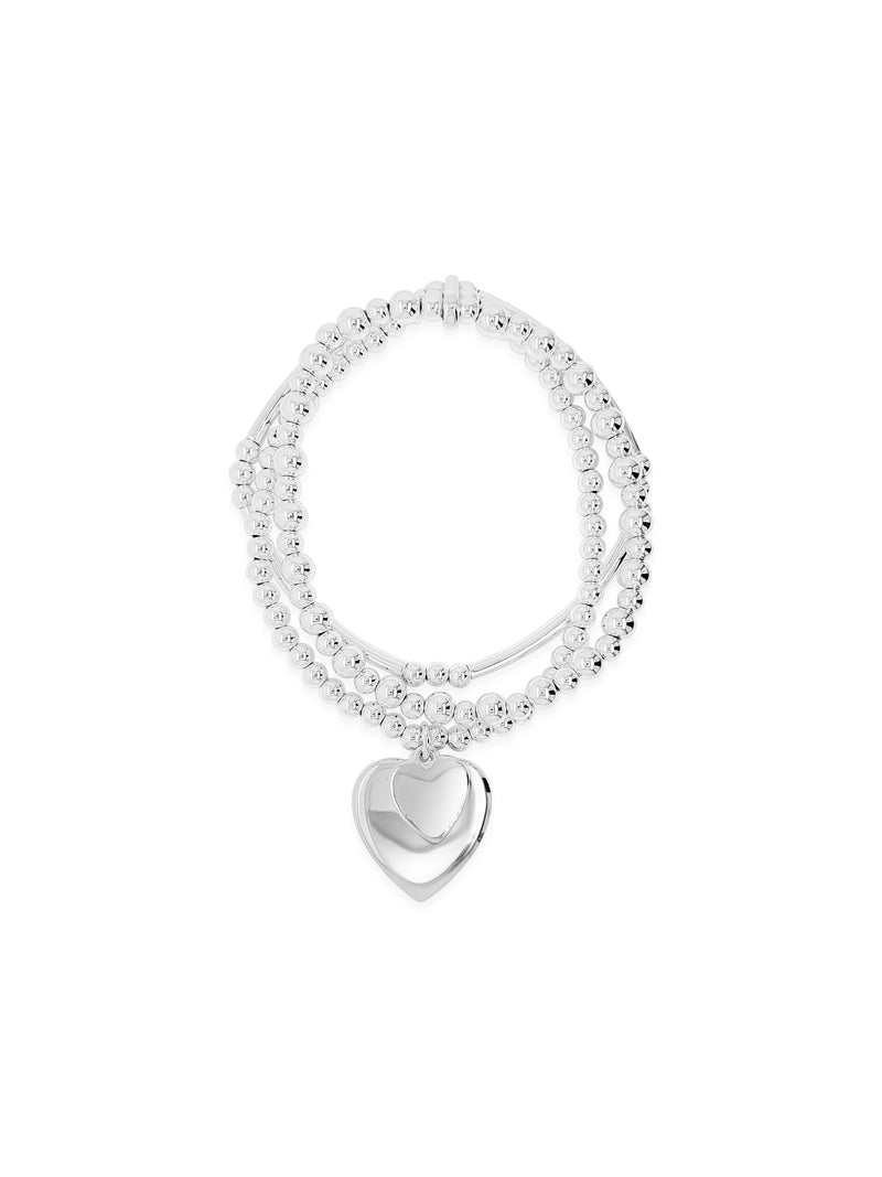 Absolute Bead Heart Bracelet - Silver B2247SL
