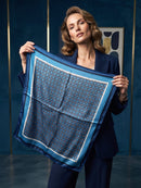 Billie Printed Neck Scarf - Navy
