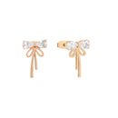 Tipperary Crystal Bow Stud Drop Earrings Gold 180024