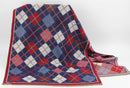 Brielle Diamond Print Shawl - Navy & Red