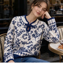 Clementine Floral Jumper - Navy