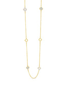 Absolute Clover Crystal Long Necklace - Mother of Pearl N2277gl