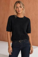 Devika Feather Knit - Black
