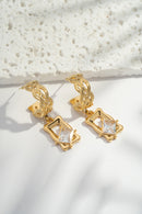 Dixie Hoop Drops Earring With Stone - Clear