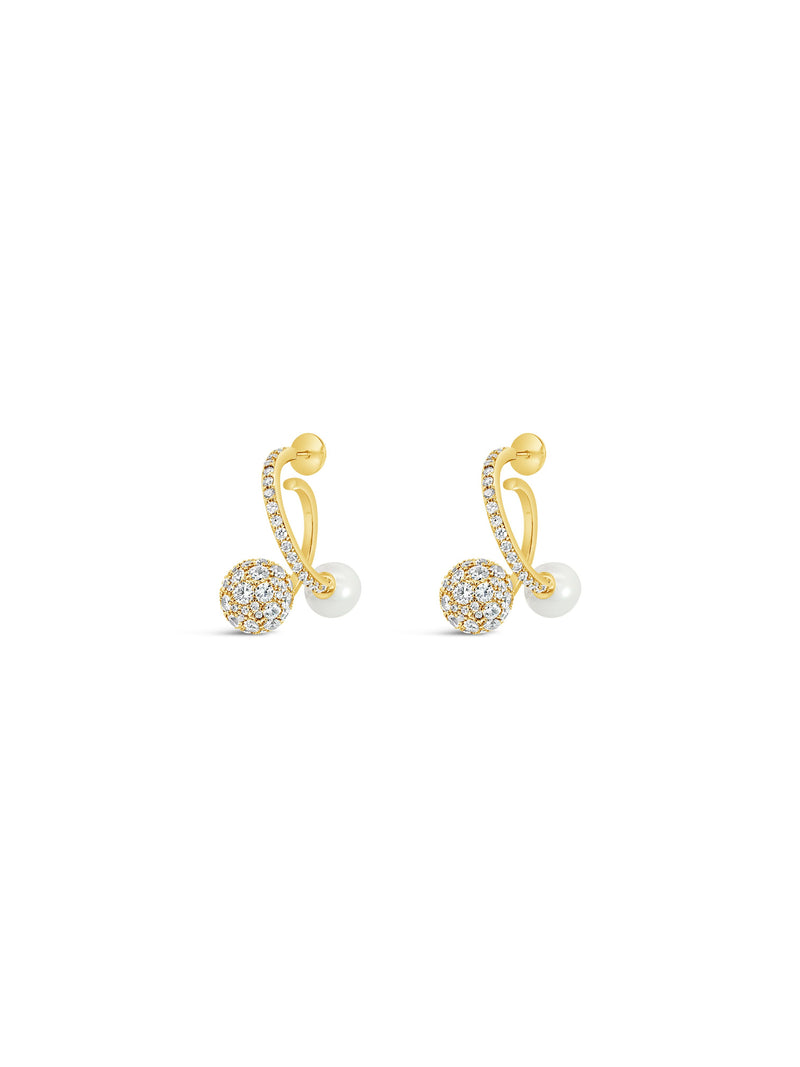 Absolute Pearl & Crystal Hoop Earrings E2218GL