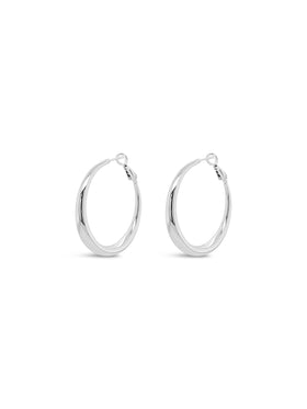 Absolute Earrings Silver Hoops E2318SL
