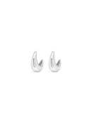 Absolute Diamante Lined Hoop Earrings- E2375SL Silver