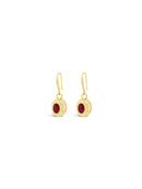 Absolute Red Oval Earrings - Gold & Red E2387RE