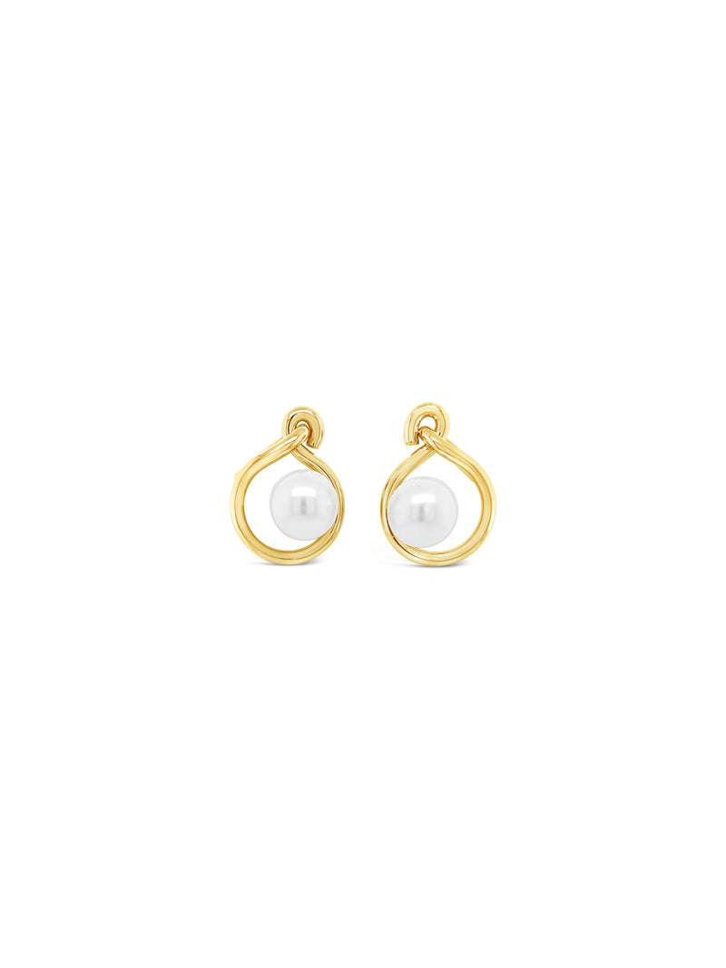Absolute Pearl Loop Earrings - Gold E2389GL