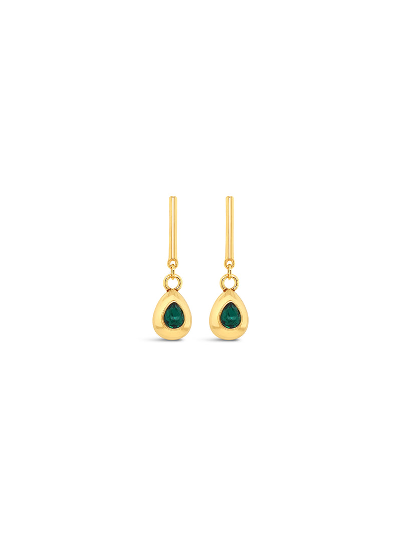 Absolute Emerald Drop Earrings - Gold & Green E2396EM