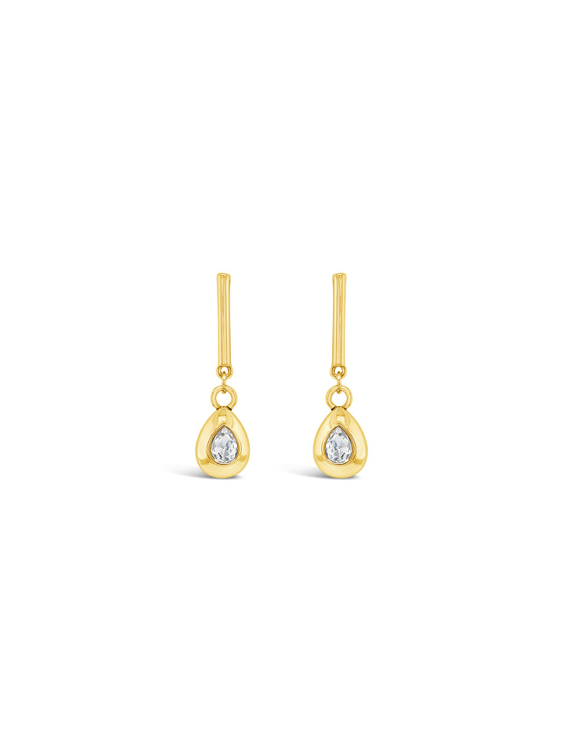 Absolute Clear Drop Earrings - Gold & Clear Diamond E2396GL