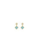 Absolute Blue Clover Drop Earrings - E2409AQ